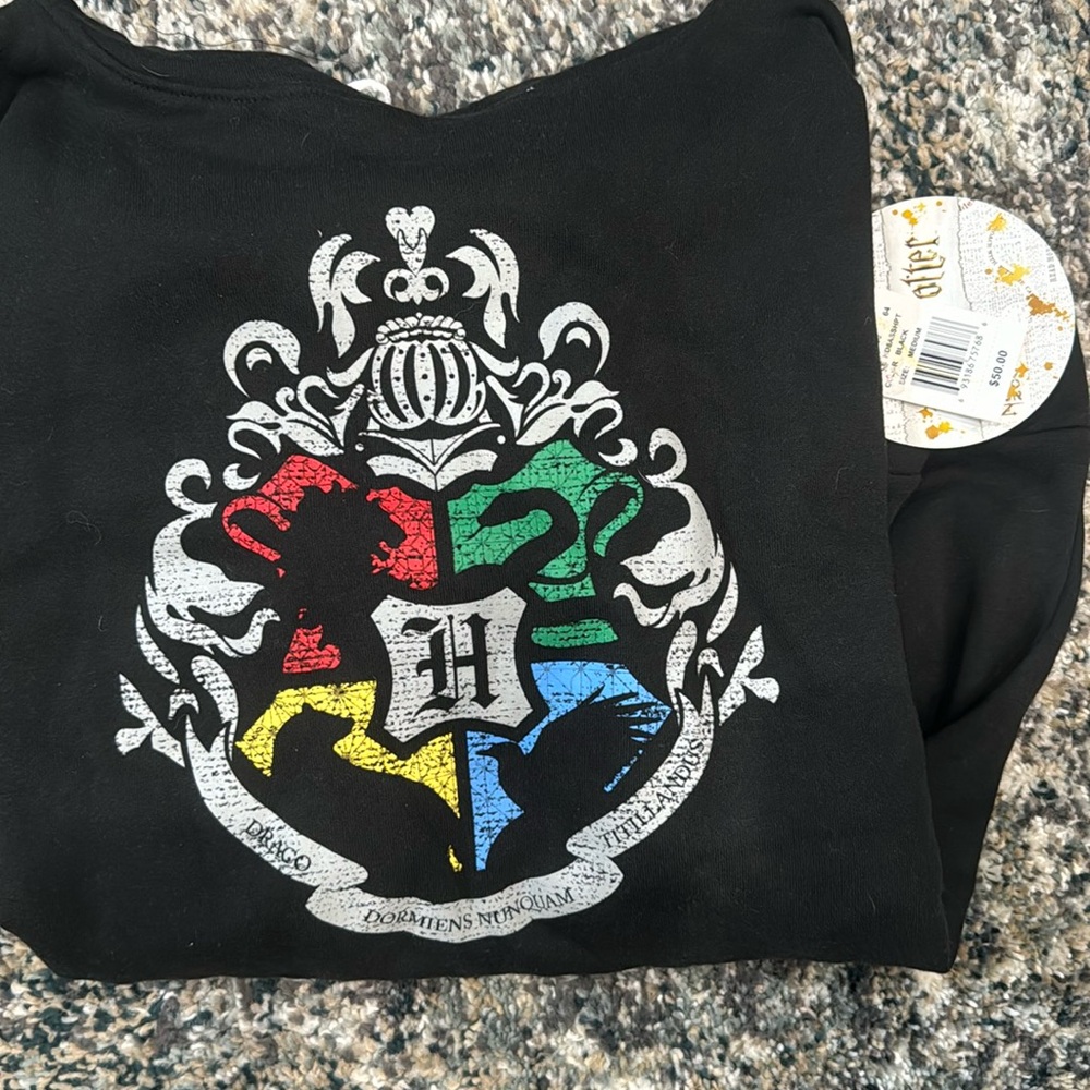 Harry Potter, unisex hoodie sweatshirt, size medium adult. New with tags.